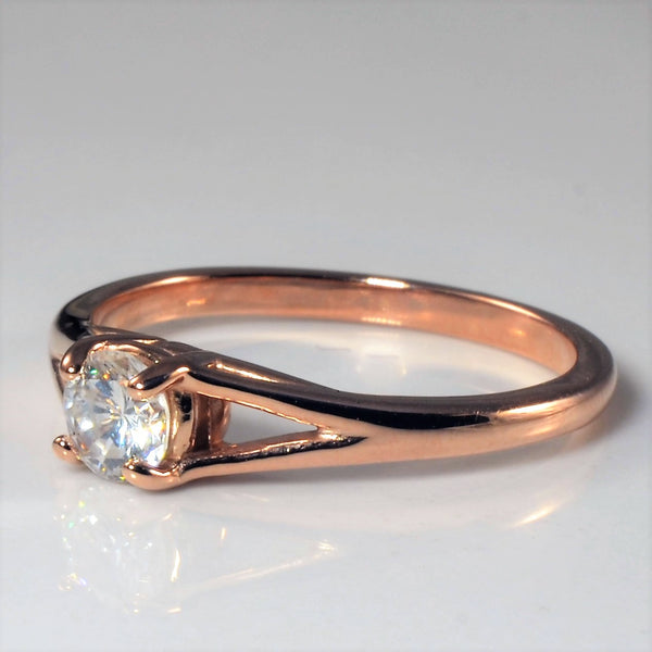 'Bespoke' Rose Gold Split Shank Solitaire Engagement Ring | 0.38ct | SZ 7 |