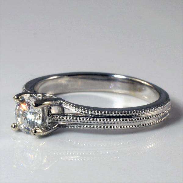 'Bespoke' Milgrain Solitaire Diamond Ring | 0.46ct | SZ 6.75 |