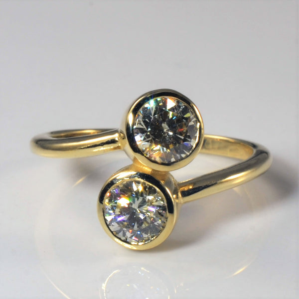 'Bespoke' Toi et Moi Bypass Bezel Set Diamond Ring | 1.27ctw | SZ 7.25 |