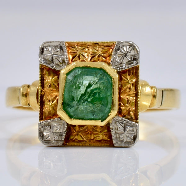 Bezel Set Emerald Ring | SZ 7 |