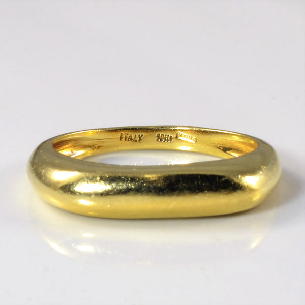 Rounded Flat Front Gold Band | SZ 6.25 |