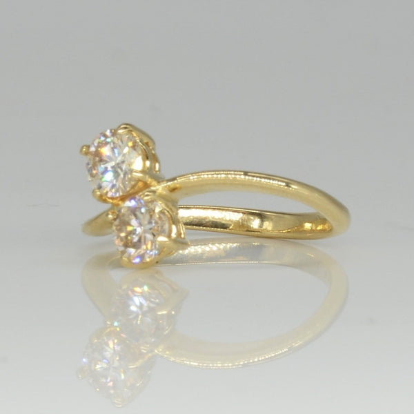 'Bespoke' Modern Toi et Moi Bypass Diamond Ring | 1.06ctw | SZ 7 |