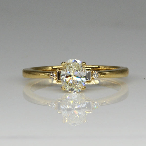 'Bespoke' Accented Oval Diamond Engagement Ring | 0.76ctw | SZ 6.75 |