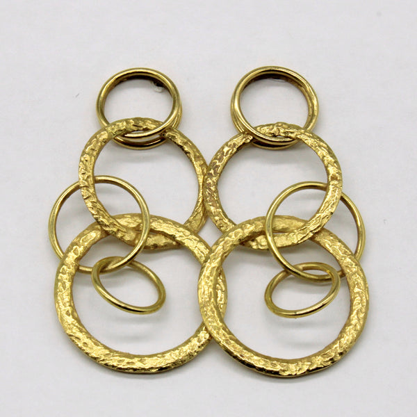 'Cavelti' Hammered Yellow Gold Drop Earrings |