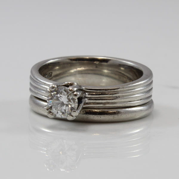 'Birks' Platinum Diamond Solitaire Wedding Set | 0.53 ctw | SI1 | SZ 7.5 |