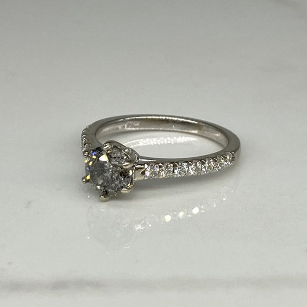 'Bespoke' Salt & Pepper Diamond Engagement Ring | SZ 6.75 |