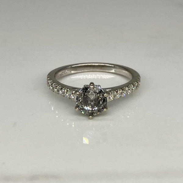 'Bespoke' Salt & Pepper Diamond Engagement Ring | SZ 6.75 |