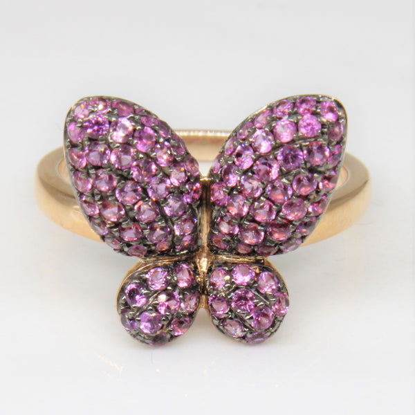 'Afarin' Pink Sapphire Butterfly Ring | 0.75ctw | SZ 6 |