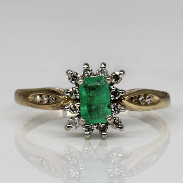 Emerald & Diamond Halo Ring | 0.48ct, 0.21ctw | SZ 11.25 |