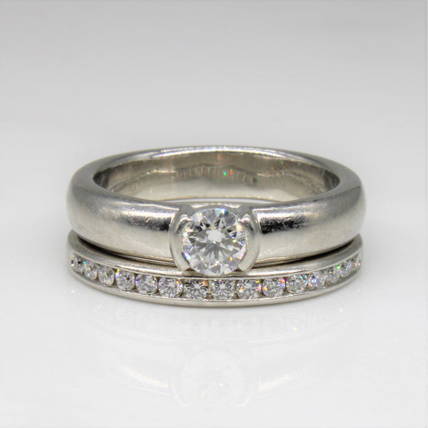 'Tiffany & Co.' Semi Bezel Diamond Wedding Set | 0.38ctw | SZ 4 |