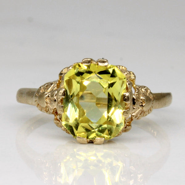 Rectangular Synthetic Yellow Sapphire Ring | 2.15ct | SZ 5.25 |