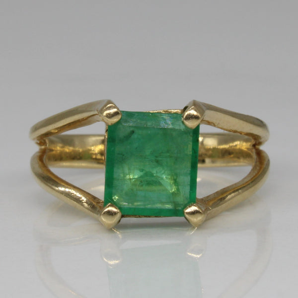 Emerald Split Shank Ring | 1.00ct | SZ 5 |