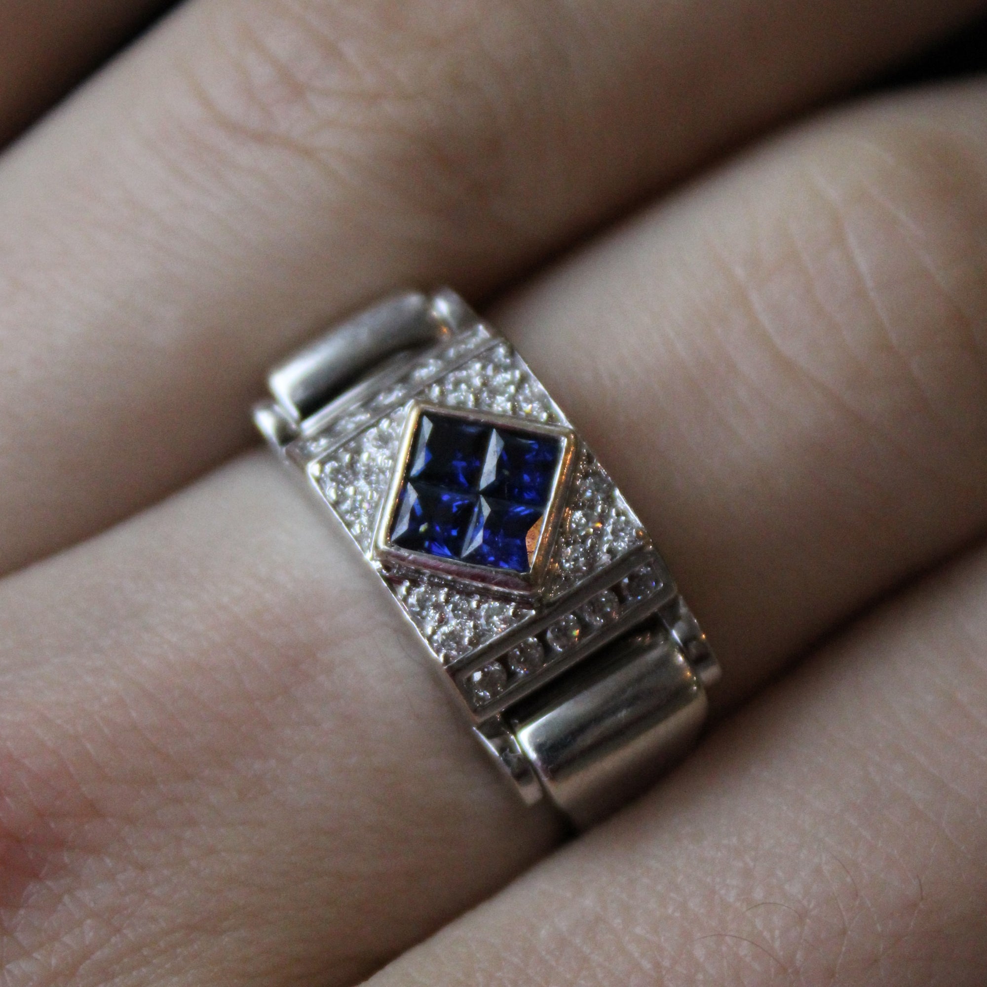 Sapphire & Diamond Hinged Ring | 0.50ctw, 0.22ctw | SZ 8.75 |