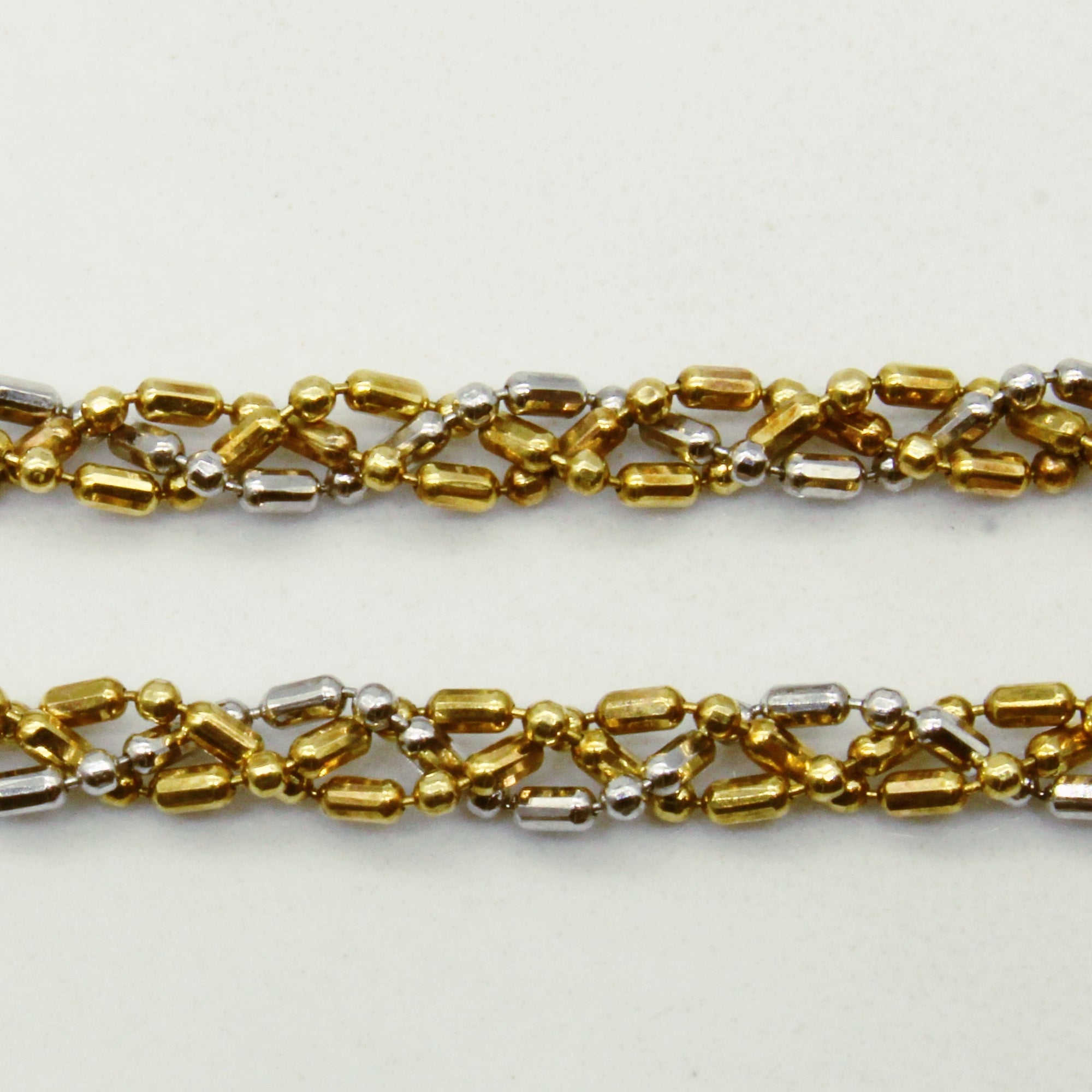 18k Multi Tone Gold Woven Link Necklace | 17