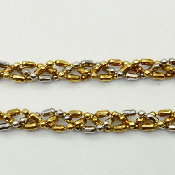 18k Multi Tone Gold Woven Link Necklace | 17