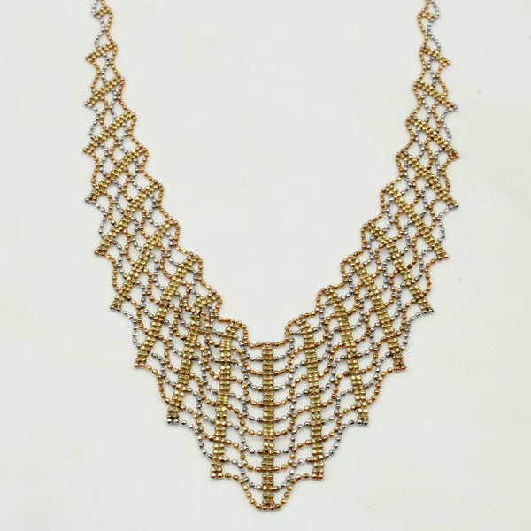 10k Multi Tone Gold Woven Necklace | 17