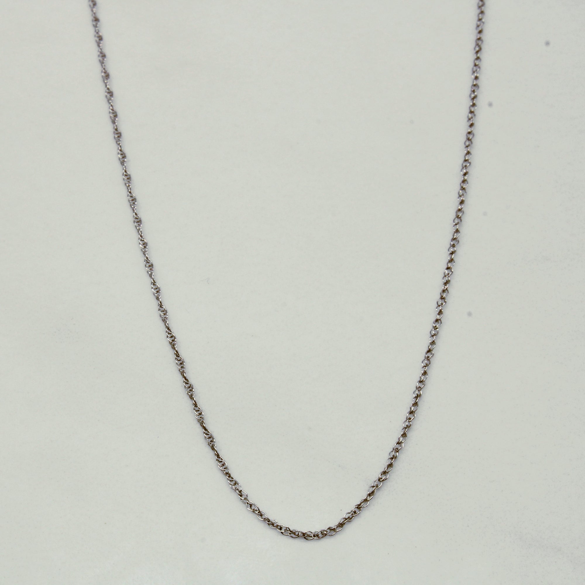 10k White Gold Rope Link Chain | 18