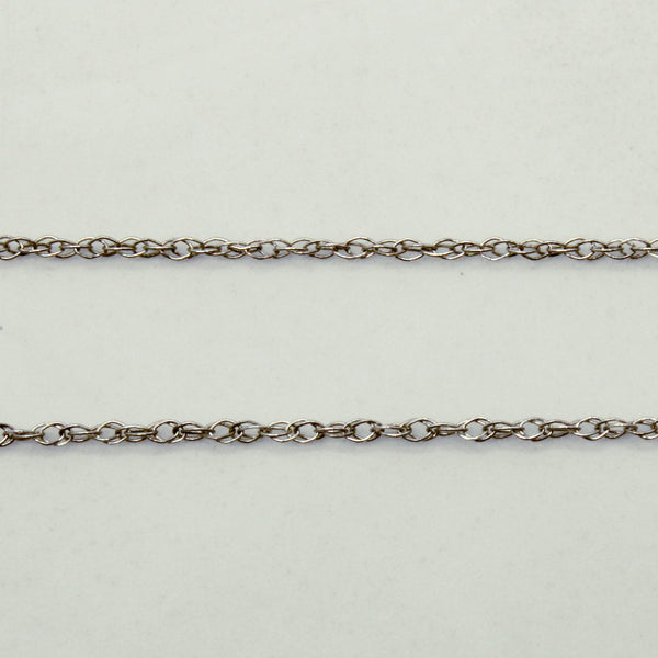 10k White Gold Rope Link Chain | 18