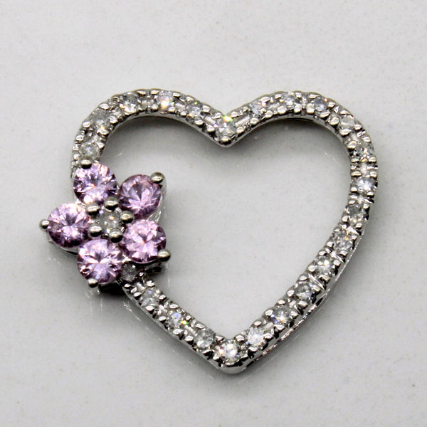 Pink Sapphire & Diamond Heart Pendant | 0.20ctw, 0.11ctw |