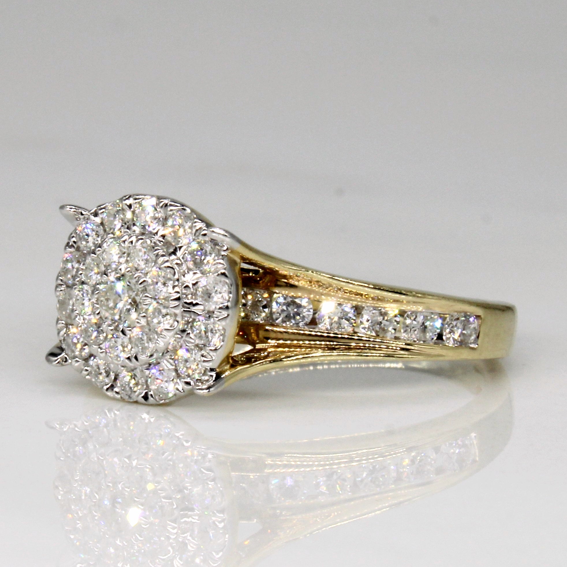 Cluster Set Diamond Engagement Ring | 0.65ctw | SZ 5 |