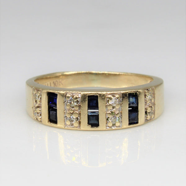Vertical Sapphire & Diamond Ring | 0.18ctw, 0.04ctw | SZ 5 |