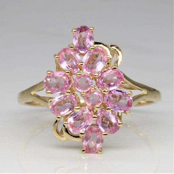 Pink Sapphire Cluster Ring | 2.00ctw | SZ 10.25 |
