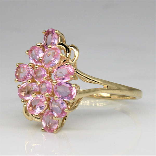 Pink Sapphire Cluster Ring | 2.00ctw | SZ 10.25 |
