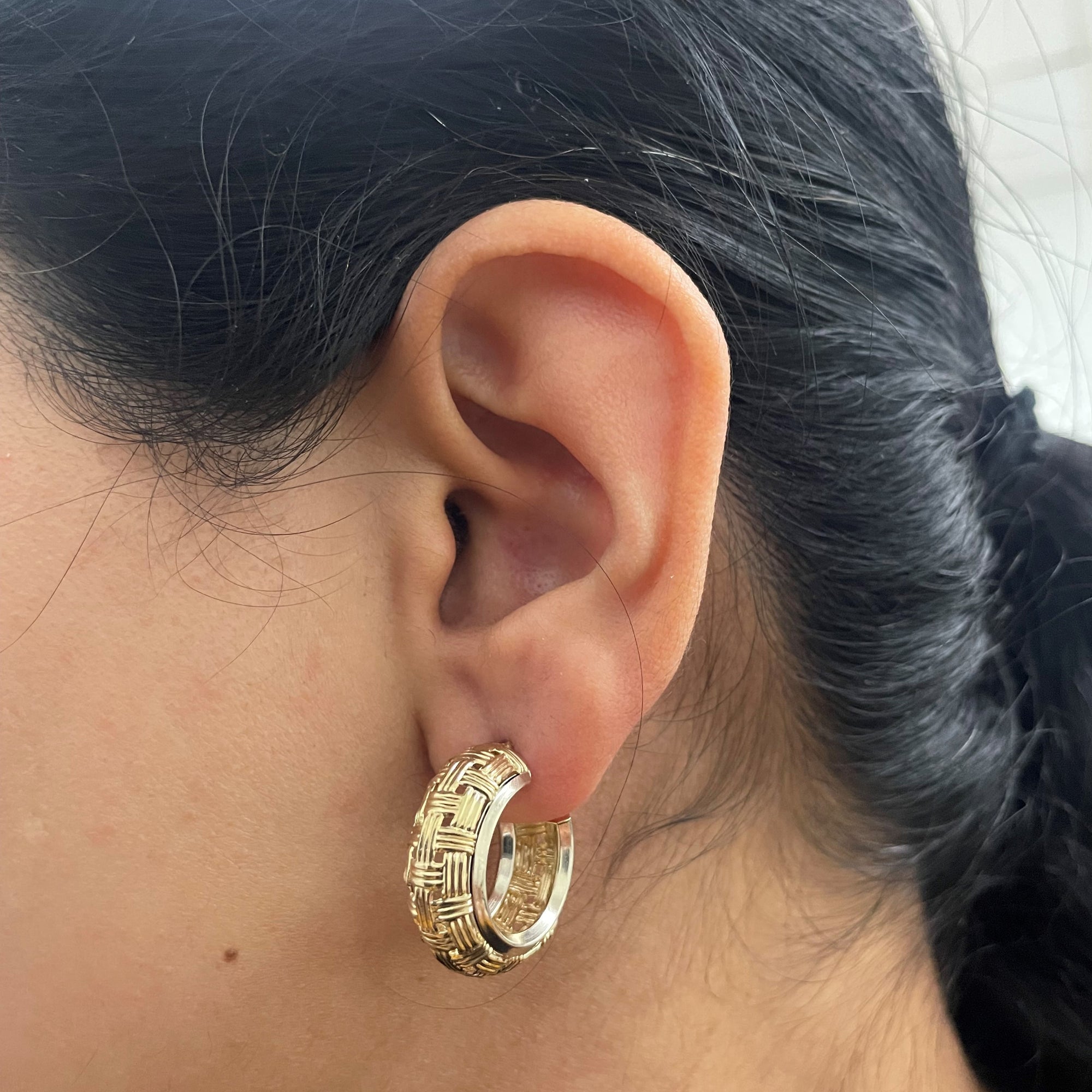 Woven Gold Hoop Earrings |