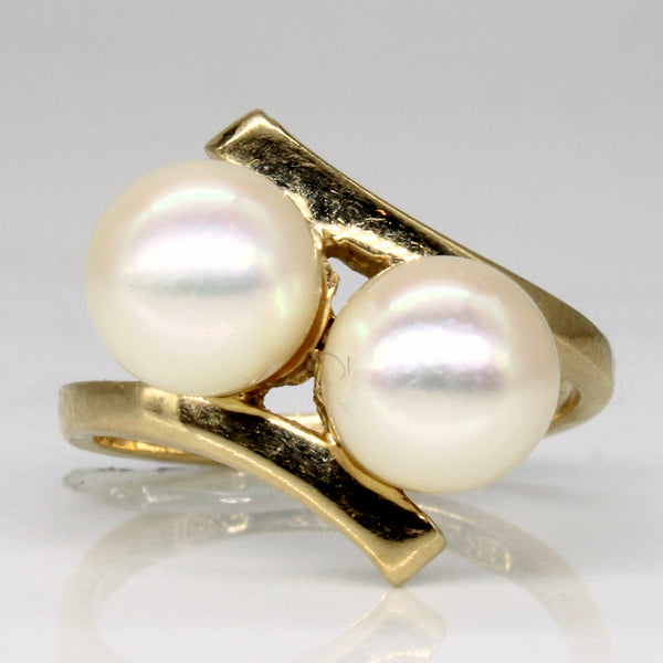 'Birks' Bypass Pearl Ring | SZ 6 |