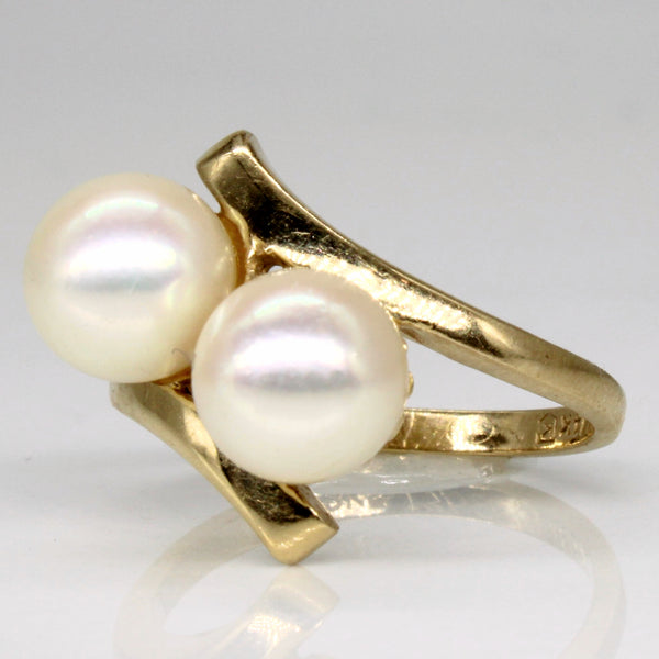 'Birks' Bypass Pearl Ring | SZ 6 |