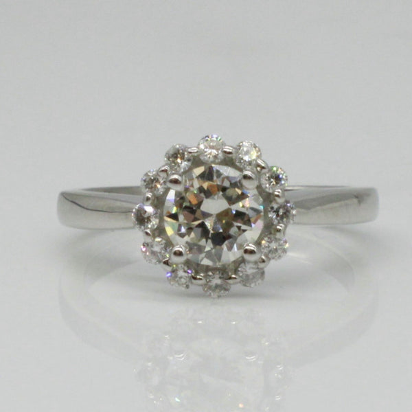 'Bespoke' Old European Diamond Halo Engagement Ring | 0.70ctw | SZ 4.75 |