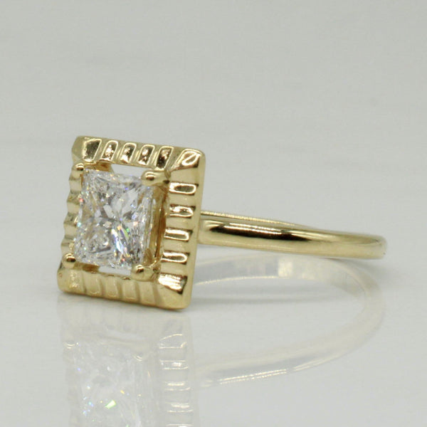 'Bespoke' Princess Diamond Inset Solitaire Ring | 1.05ct | SZ 7.5 |
