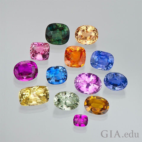 different coloured sapphires