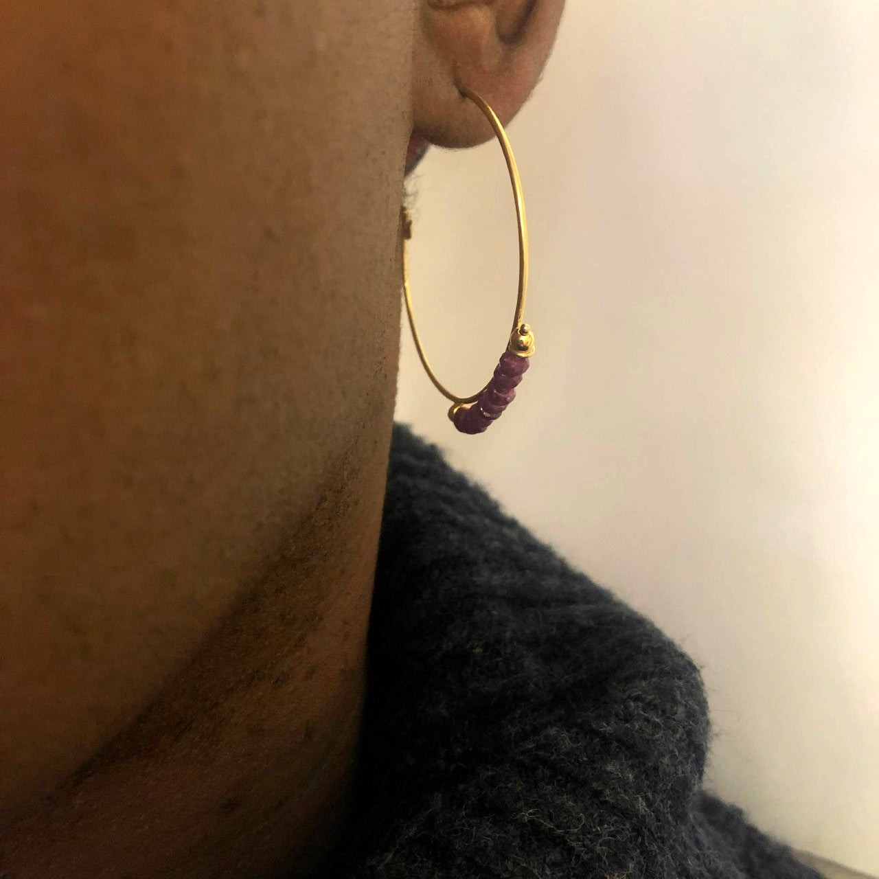 Ruby Hoop Earrings | 10.0ctw |