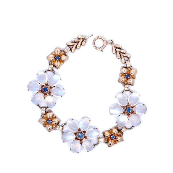 'Wordley, Allsopp, and Bliss' Sapphire & Moonstone Bracelet | 0.65ctw, 31.50ctw | 8