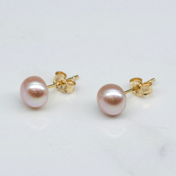 'Bespoke' Pink Pearl Studs |