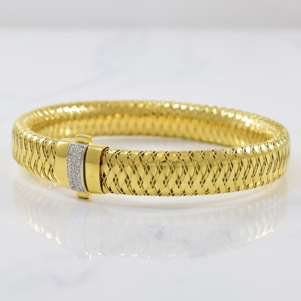 'Roberto Coin' Flexible Bangle With Diamonds | 0.10ctw | 7.5
