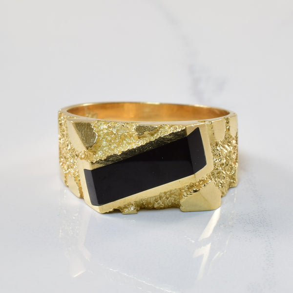 Black Onyx Nugget Textured Ring | 1.50ct | SZ 11 |