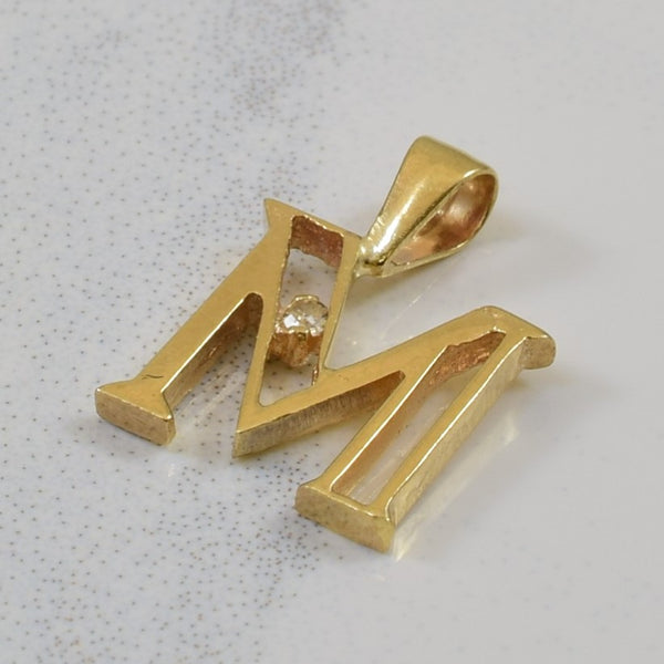 Diamond Initial 'M' Pendant | 0.005ct |