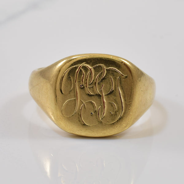 'Birks' Engraved Initial 'PGG' Signet Ring | SZ 8.25 |