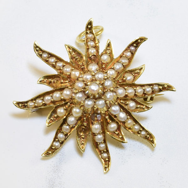 1930s Seed Pearl Convertible Brooch/Pendant | 1.60ctw |