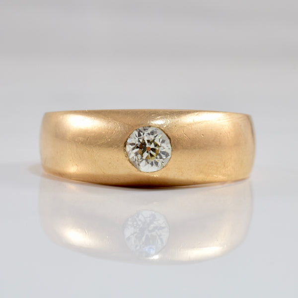 Victorian Era Gypsy Set Diamond Engagement Ring | 0.25ct | SZ 8.75 |