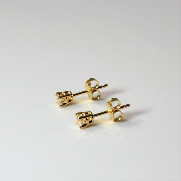 'Bespoke' Classic Solitaire Diamond Stud Earrings | Yellow Gold | Est. 0.25ctw |