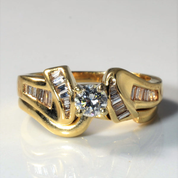 Bypass Diamond Engagement Ring Set | 0.48ctw | SZ 7.25 |
