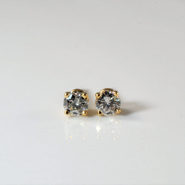 'Bespoke' Classic Solitaire Diamond Stud Earrings | Yellow Gold | Est. 0.50ctw |