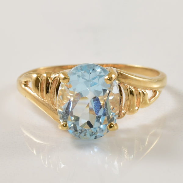 Oval Blue Topaz Twist Ring | 3.75ct | SZ 8.25 |