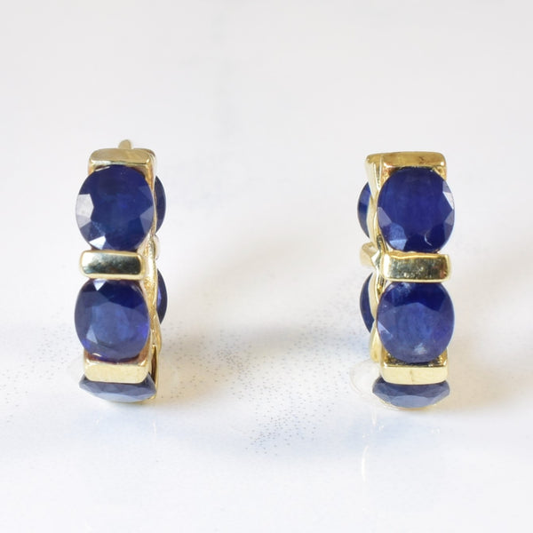 Blue Sapphire Hoop Earrings | 4.50ctw |