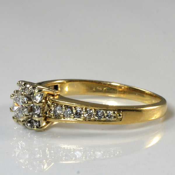 Pave Illusion Diamond Engagement Ring | 0.50ctw | SZ 7.75 |