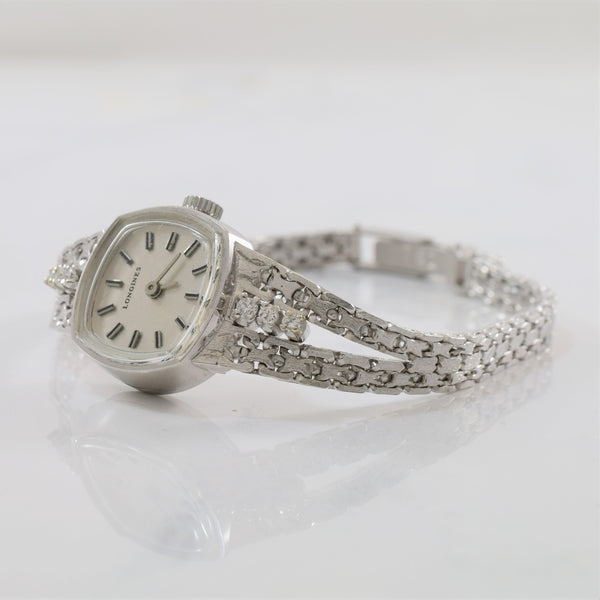 'Longines' Diamond Wrist Watch Circa 1950s | 0.15 ctw | 7.5