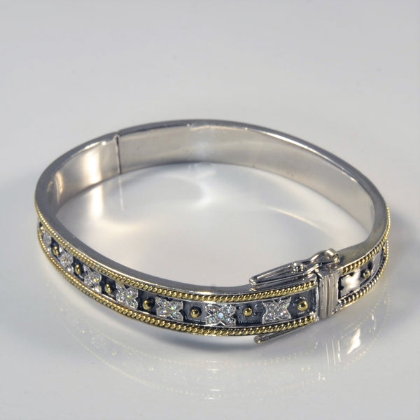'Fred Mak' Sterling Silver & Gold Bangle | 0.69ctw | 7